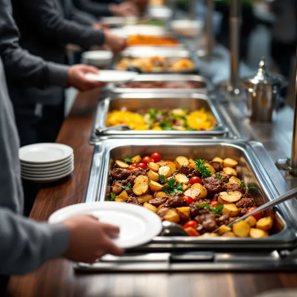 funcionarios-se-servindo-buffet
